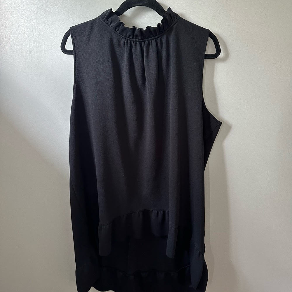 Lane Bryant Black Sleeveless Blouse with ruffle hem